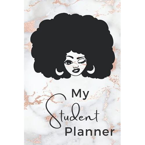 My Student Planner For African American Woman, Aug Jul, African American Planner For Women, Academic Planner From August July, 6" × 9", Daily, ... Agenda, 100 Pgs, Rose Gold Interior