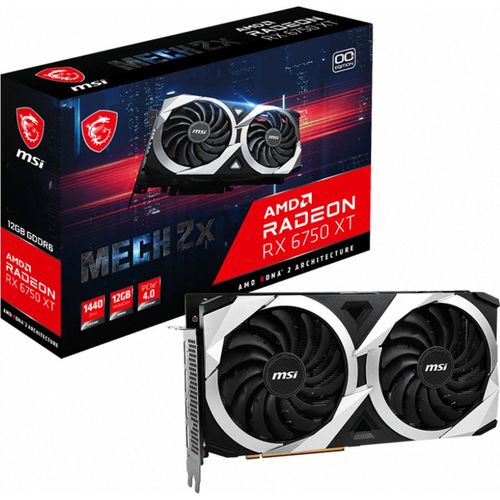 MSI Radeon RX 6750 XT MECH 2X 12G OC - Carte graphique - Radeon RX 6750 XT - 12 Go GDDR6 - PCIe 4.0 - HDMI, 3 x DisplayPort