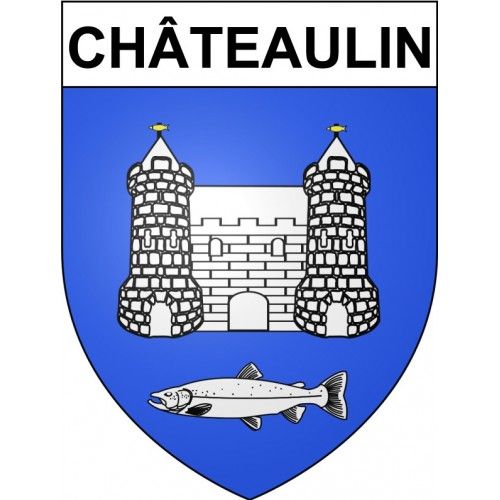 Châteaulin 29 Ville Stickers Blason Autocollant Adhésif - 8 Cm