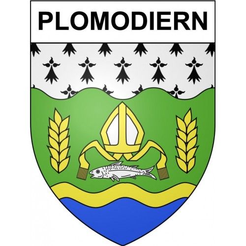 Plomodiern 29 Ville Stickers Blason Autocollant Adhésif - 12 Cm