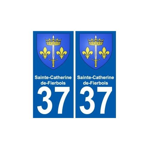 37 Sainte-Catherine-De-Fierbois Blason Autocollant Plaque Stickers Ville - Droits