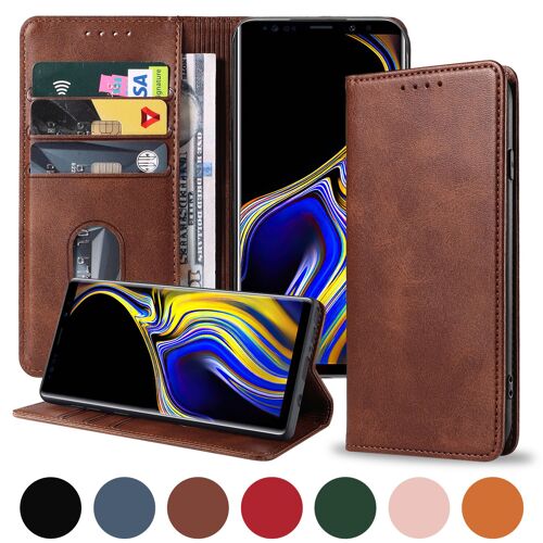 Housse marron pour Samsung Galaxy S25 5G Etui de protection Portefeuille à Rabat avec Porte Cartes XEPTIO case