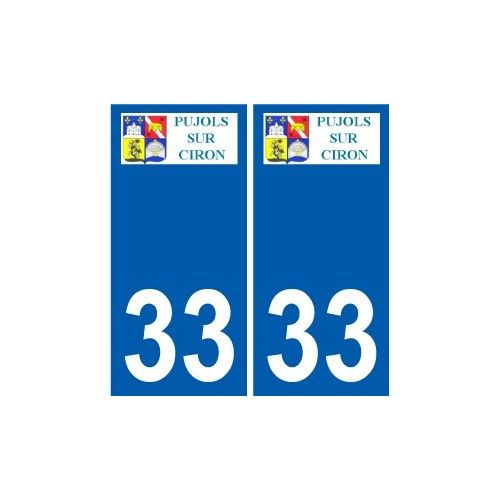 33 Pujols-Sur-Ciron Logo Autocollant Plaque Stickers Ville - Droits