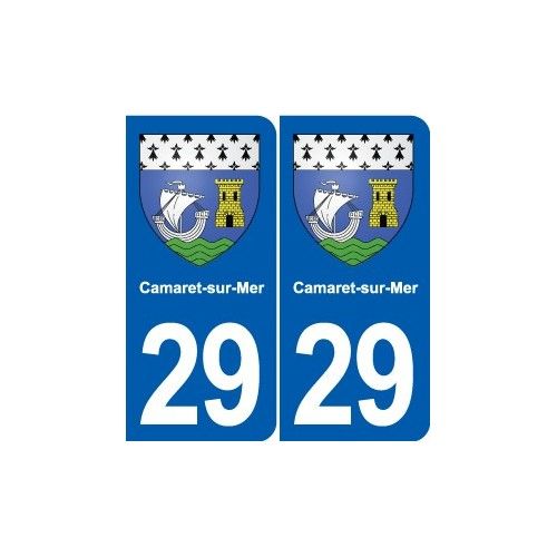 29 Camaret-Sur-Mer Blason Autocollant Plaque Stickers Ville - Arrondis