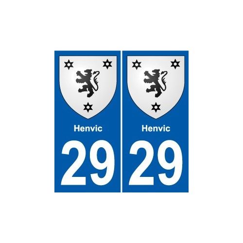 29 Henvic Blason Autocollant Plaque Stickers Ville - Droits