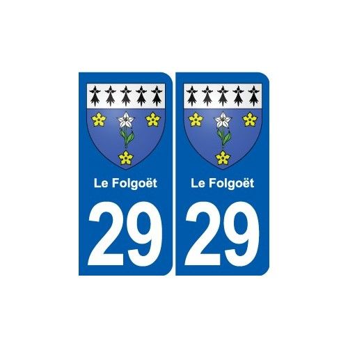 29 Le Folgoët Blason Autocollant Plaque Stickers Ville - Arrondis