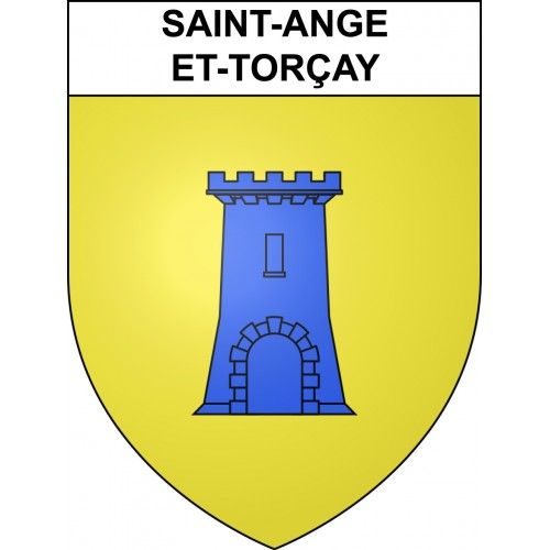 Saint-Ange-Et-Torçay 28 Ville Sticker Blason Écusson Autocollant Adhésif - 8 Cm