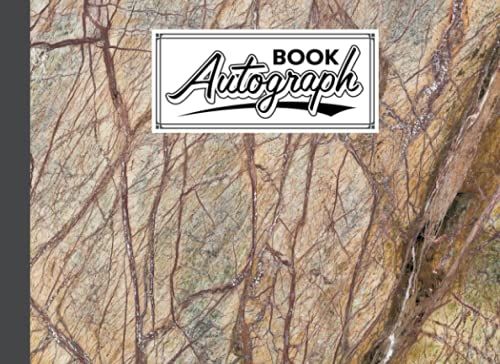 Autograph Book: Brown Marble Cover | Autograph Book For Adults & Kids, 150 Blank Pages, Starlight Design, Keepsake, Size 8.25" X 6" By Bernadette Dittrich