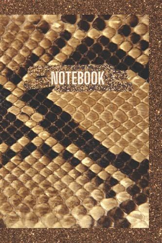 Notebook: Quaderno A Righe/Interno Stampa Serpente/6 X 9 (15,24 X 22,86 Cm)/100 Pagine/Copertina Lucida.