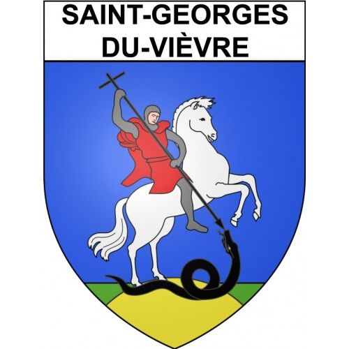 Saint-Georges-Du-Vièvre 27 Ville Stickers Blason Autocollant Adhésif - 12 Cm