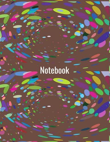Notebook: Cute Brown Multicolor Elliptical Composition/Assignment Notebook College Ruled 120 Pages Large 8.5 X 11 Paperback.