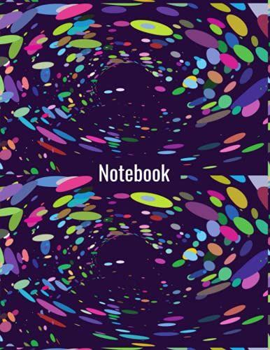 Notebook: Cute Purple Multicolor Elliptical Composition/Assignment Notebook College Ruled 120 Pages Large 8.5 X 11 Paperback