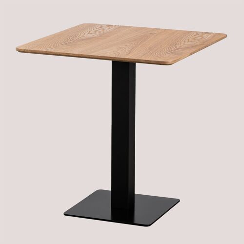 Table De Bar Carrée En Placage De Frêne Expresso Noir ↔︎ 70 Cm