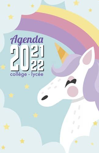 Agenda 2021 2022 Collège Lycée: Planificateur Journalier Licorne Pour Étudiants | 1 Page Par Jour | Calendrier Organisateur Quotidien