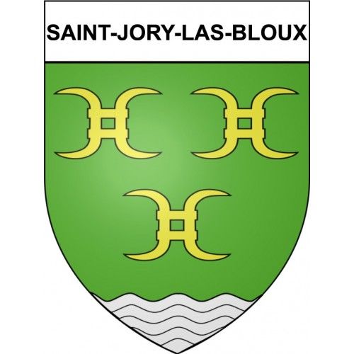 Saint-Jory-Las-Bloux 24 Ville Stickers Blason Autocollant Adhésif - 12 Cm