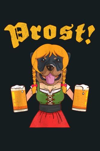 Prost Shepherd Lederhosen Girl Funny Dog Beer: Notebook Planner - 6x9 Inch Daily Planner Journal, To Do List Notebook, Daily Organizer, 114 Pages