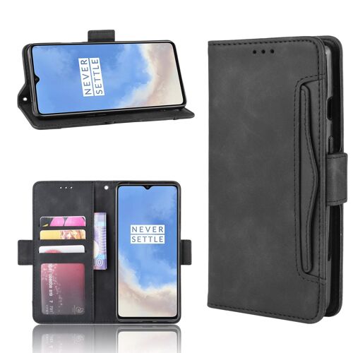 Coque Oneplus 7t,Etui Pour Oneplus 7t,Coque Multi-Cartes Pour Oneplus 7t,Etui En Cuir Pu Premium Housse Pour Oneplus 7t,Noir
