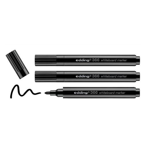 Edding Lot De 3 Marqueurs Pour Tableaux Blancs 366 Noir 1 Mm