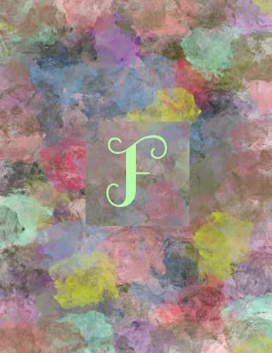 F: Monogram Initial F Notebook For Journaling Or Writing, 120 Lined Pages, 8.5 X 11: (Multicolor Abstract Design)
