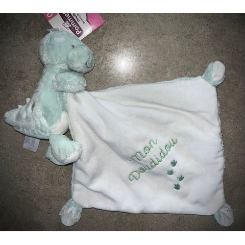 Doudou Dinosaure Pommette Mouchoir Jouet Bébé 