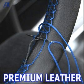 Housse De Volant De Voiture En Cuir Pu, De Luxe, Bleue, Sport, Antidérapante, Style De 15 Pouces, Pour Nissan Qashqai Vw Polo Golf Passat B6, 37- 38cm "Nipseyteko"