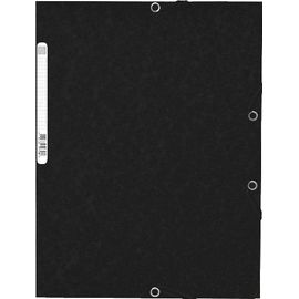 Exacompta 55301e Chemise À 3 Rabats Avec Élastique 4,5/10ème Étiquette Au Dos Noir Carte Lustrée Lot De 10