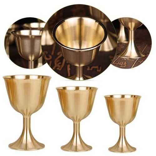 Tasse À Vin Vintage En Cuivre De Haute Qualité, Tasse À Calice De Vin Rouge, Fournitures De Fête D'autel De Mariage, 3 Tailles