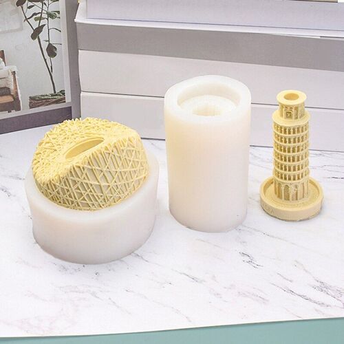 Moule De Bougie Réutilisable En Silicone En Forme De Tour, En Résine Époxy, Fabrication De Pilier, Ornements D'art, Livraison Directe