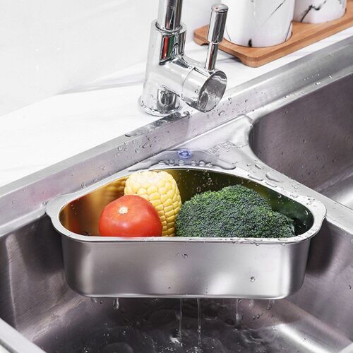 Égouttoir Triangulaire En Acier Inoxydable, Égouttoir De Cuisine, Filtre À Fruits Et Légumes, Étagère D'évier, Outils De Rangement Suspendus