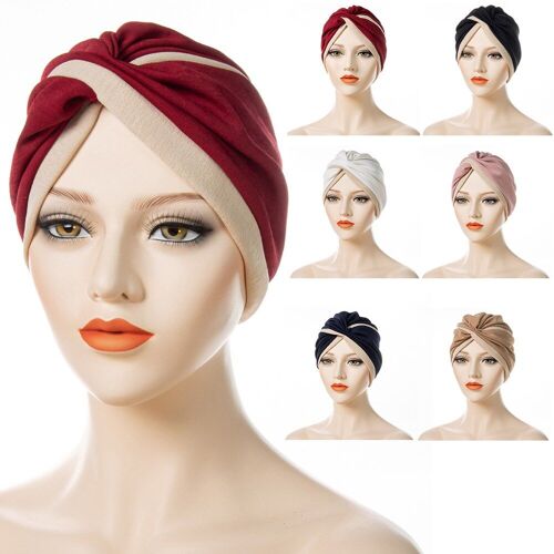 Couvre-chef d'intérieur pour femmes, foulard croisé, Hijab musulman, sous-écharpe, Pull-On islamique, Turban, casquette, couvre-chef complet pour femmes