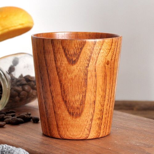 Tasse À Café Et Thé En Bois Massif, 1 Pièce, Style Rétro, Fait À La Main, Pour La Maison Ou Le Bureau