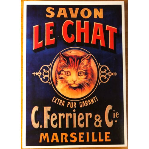 Savon Le Chat C.Ferrier & Cie Marseille - 10x15cm - Carte Postale