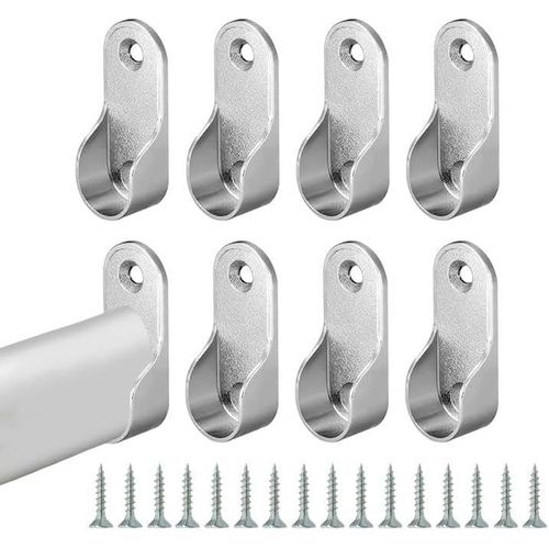 Subzonal-Support De Tringle Penderie 19mm 8 Pièces En Alliage De Zinc Nickelé Supports Pour Fixation Murale, Caisson Ou Dressing Barres Penderie Résistantes Accessoires Rangement Armoire