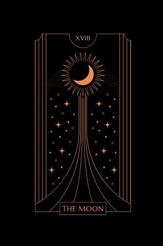 The Moon Tarot Card Notebook: Black And Gold - 6x9 Size , 110 Blank Pages - Moon Tarot Card Journal, Sketchbook, Diary (Tarot Card Notebooks): The Moon Tarot Card