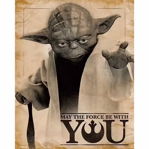Star Wars - Yoda / May The Force ¿ - 40x50cm - Affiche / Poster Envoi En Tube