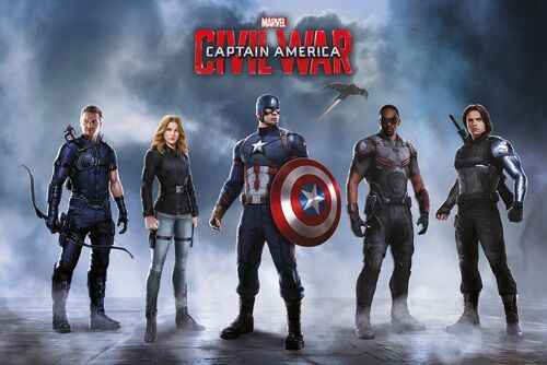 Captain America Civil War - Team Captain America - 61x91,5cm - Affiche / Poster Envoi En Tube