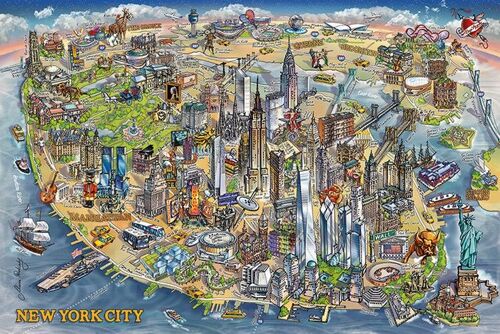Maria Rabinky - New York Map - 61x91,5cm - Affiche / Poster Envoi En Tube