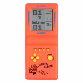 Console de 3,5 Pouces avec Grand écran, idéale pour Jeux de Construction, Chars et Courses, avec 23 Jeux Classiques intégrés et Puzzles nostalgiques (orange)