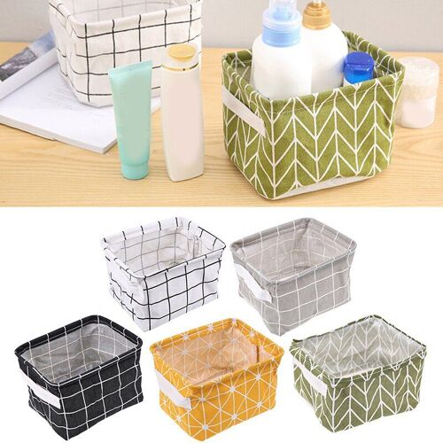 Panier de rangement en lin pour sous-vêtements, petite boîte de rangement pour vêtements, linge, cosmétiques, jouets, articles divers, étanche