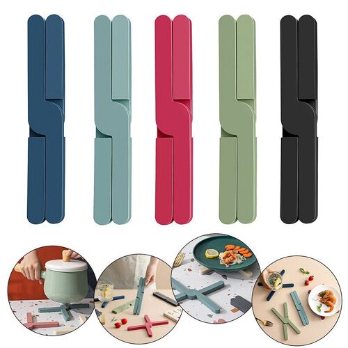Dessous De Plat En Silicone Antidérapant, Pliable, Support De Pot, Napperon De Table, Plat, Dessous De Verre, Résistant À La Chaleur