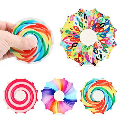 Jouets Rotatifs Anti-Stress Pour Enfants, Toupie Fidget Spinner, Pointe Supérieure Du Doigt, Gyro, Loisirs, Impression Uv Double Face
