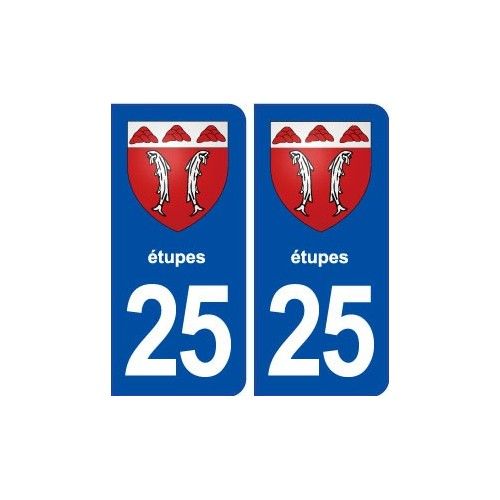 25 Étupes Blason Autocollant Plaque Stickers - Arrondis