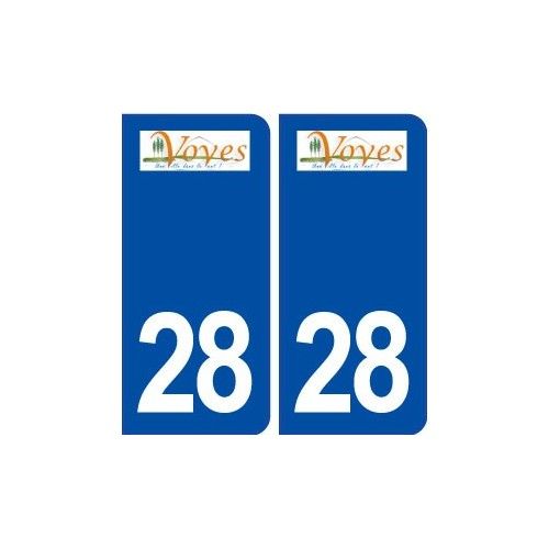 28 Voves Logo Autocollant Plaque Stickers Ville - Arrondis