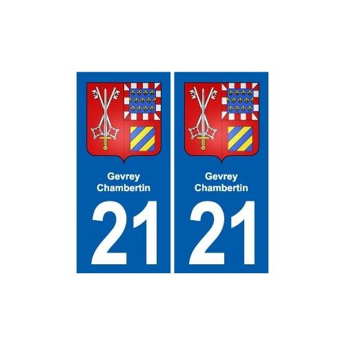 21 Gevrey-Chambertin Blason Autocollant Plaque Stickers Ville - Droits