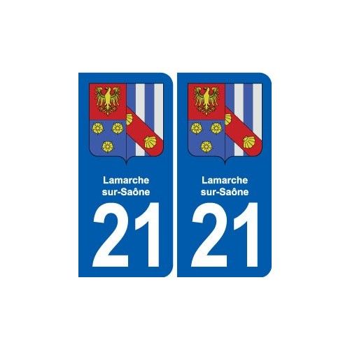 21 Lamarche-Sur-Saône Blason Autocollant Plaque Stickers Ville - Arrondis