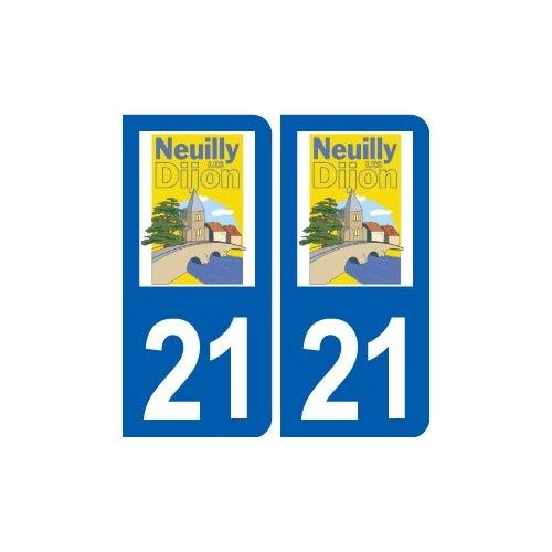 21 Neuilly-Lès-Dijon Logo Autocollant Plaque Stickers Ville - Arrondis