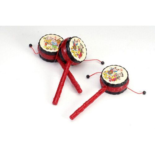 Ensemble De Jouets En Marteau À Tambour Rouge Pour Enfants, 1 Pièce, Hochet À Tambour Pour Bébé, Jouets Vocaux Amusants, Chinois