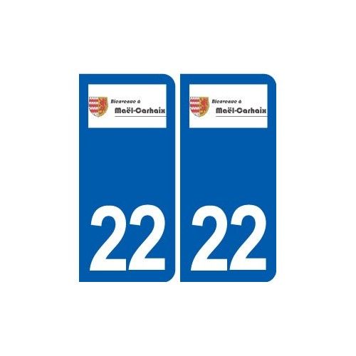 22 Maël-Carhaix Logo Ville Autocollant Plaque Sticker - Arrondis