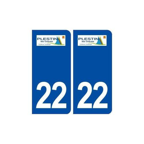 22 Plestin-Les-Grèves Logo Ville Autocollant Plaque Sticker - Arrondis