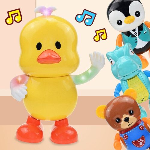 Robot Électrique À Musique Légère, 4 Couleurs, Mini Canard Jaune, Pingouin, Dinosaure, Ours, Jouet Pour Bébés, Cadeau Pour Enfants